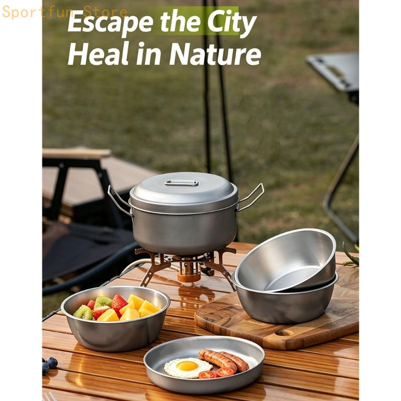 Camping Cooking Dining Set - Grupo utensilios cocina para comida campamento