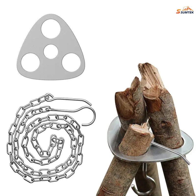 Camping Hiking Cooking - Trípode portátil de acero inoxidable para