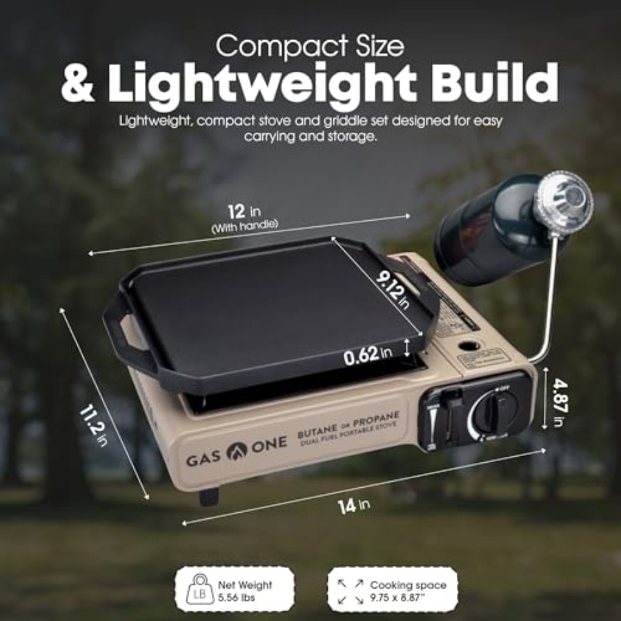 GasOne GS-3400P-KIT Parrilla d - Camping Cooking Flat Top reseña y precio