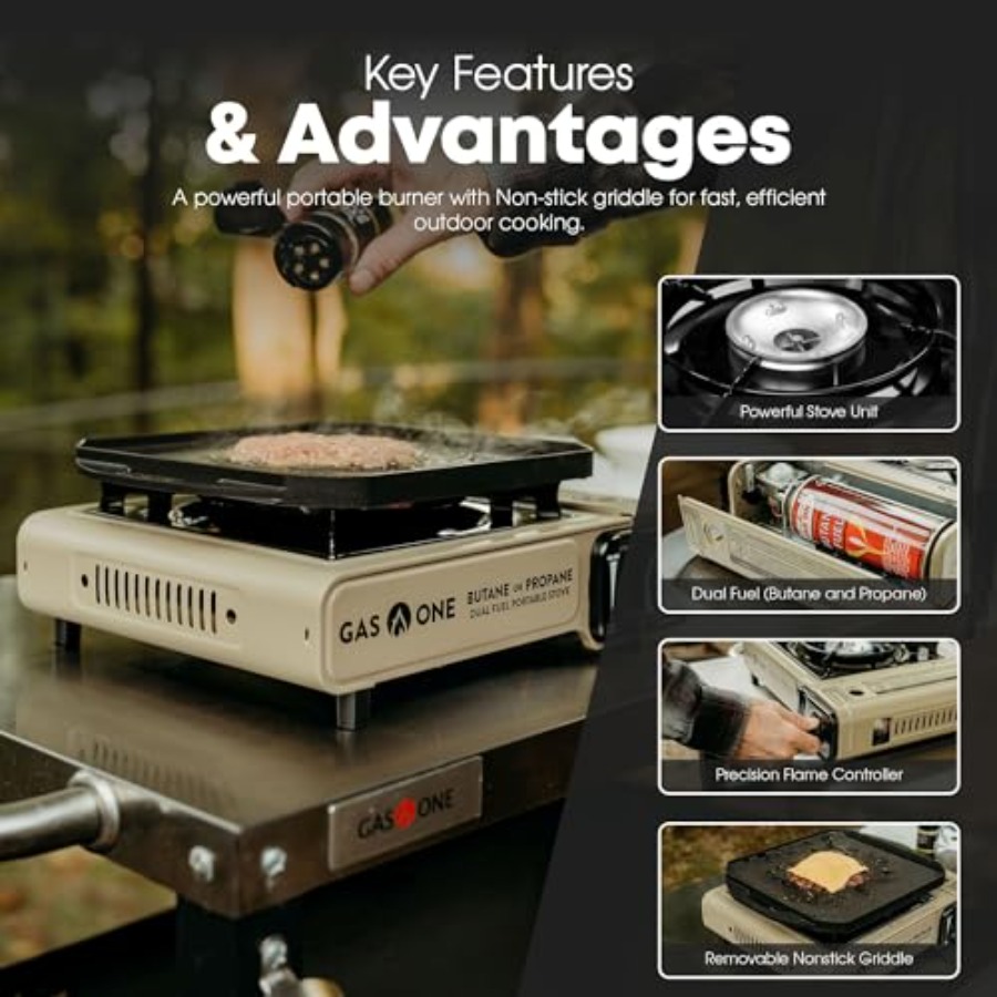 GasOne GS-3400P-KIT Parrilla d - Camping Cooking Flat Top reseña y precio