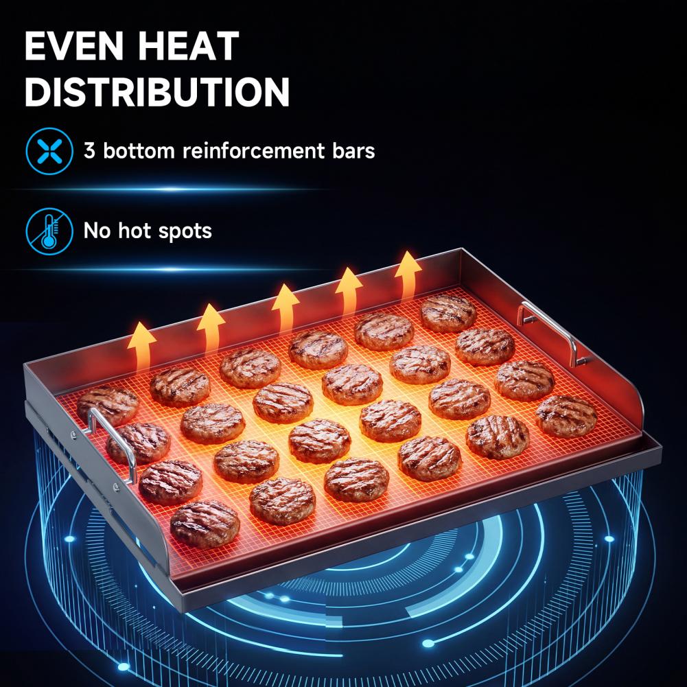 Plancha de hierro fundido anti - Camping Cooking Flat Top reseña y precio