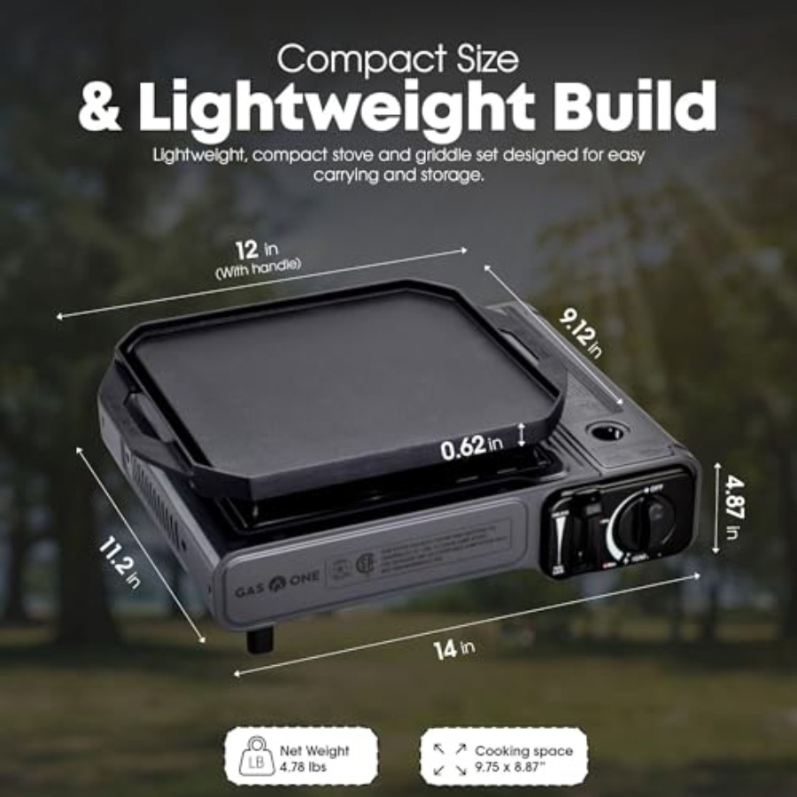 Estufa de Gas Butano GasOne GS - Camping Cooking Flat Top reseña y precio