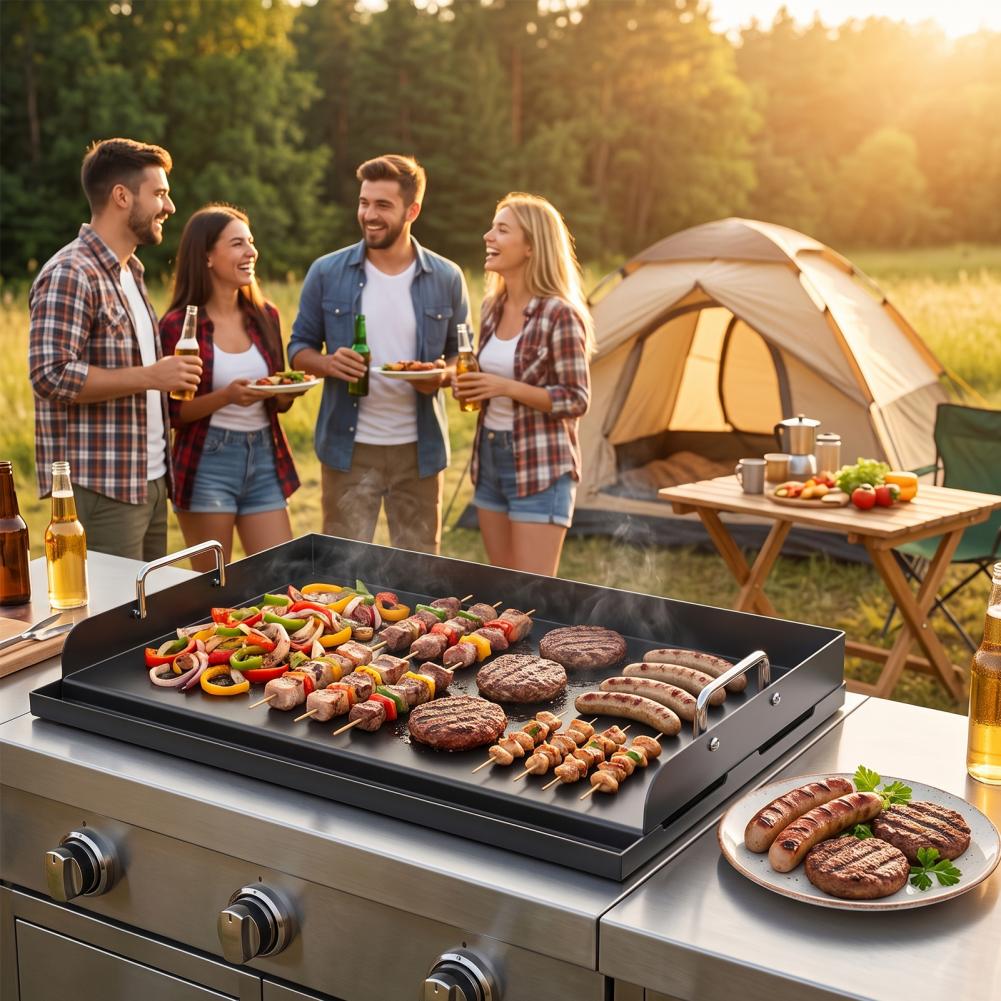 Sartén de hierro fundido grues - Camping Cooking Flat Top reseña y precio