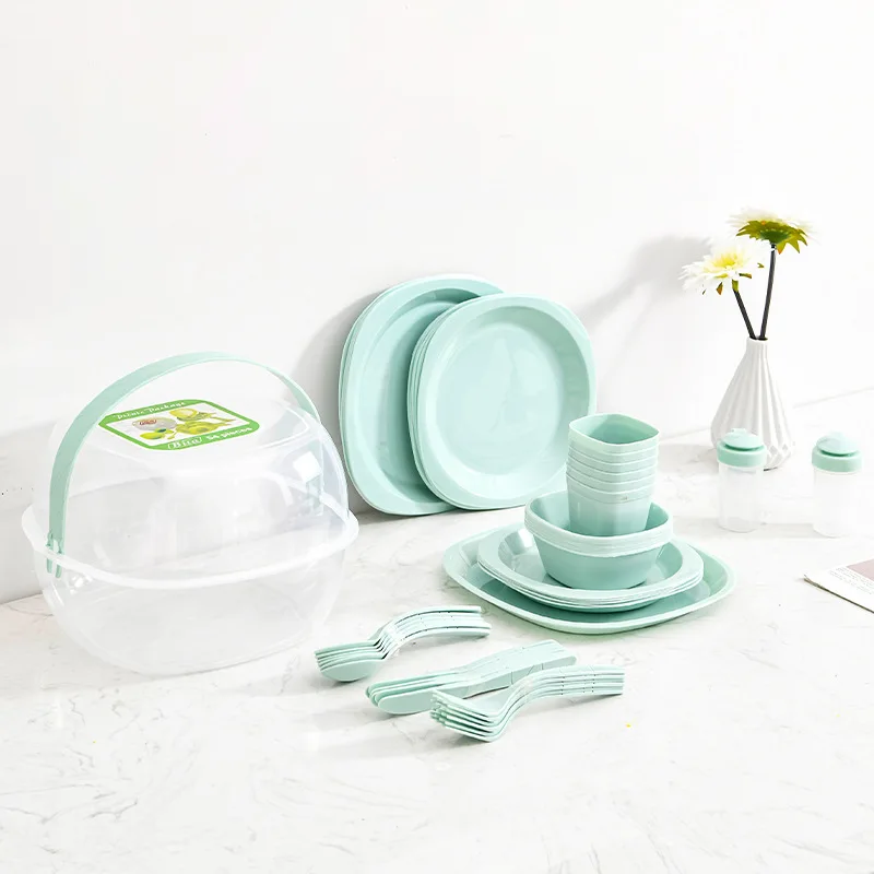 Juego de vajilla de plástico p - Camping Cooking Dining Set reseña y precio