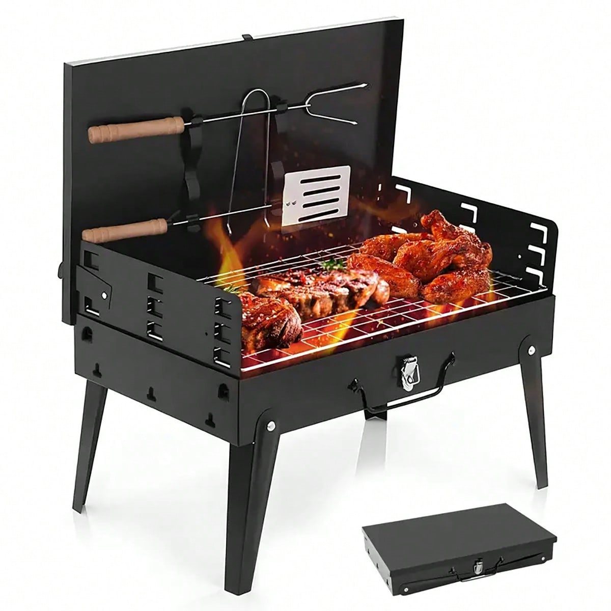 1 unidad: parrilla portátil pe - Camping Hiking Cooking reseña y precio