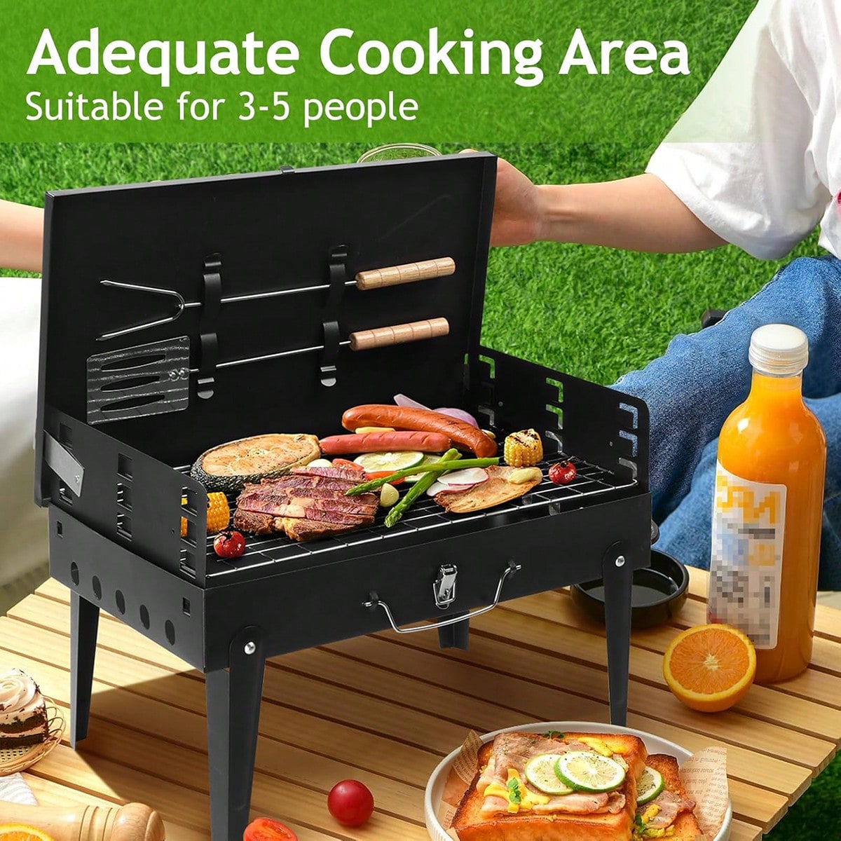 1 unidad: parrilla portátil pe - Camping Hiking Cooking reseña y precio
