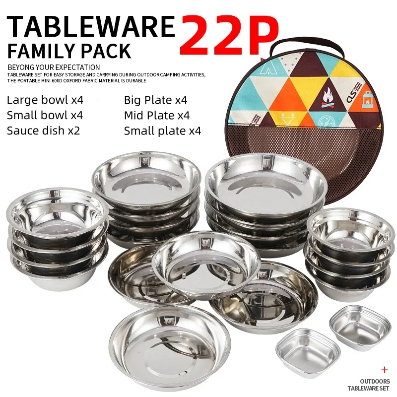 Juego de Platos Portátiles par - Camping Cooking Dining Set reseña y precio