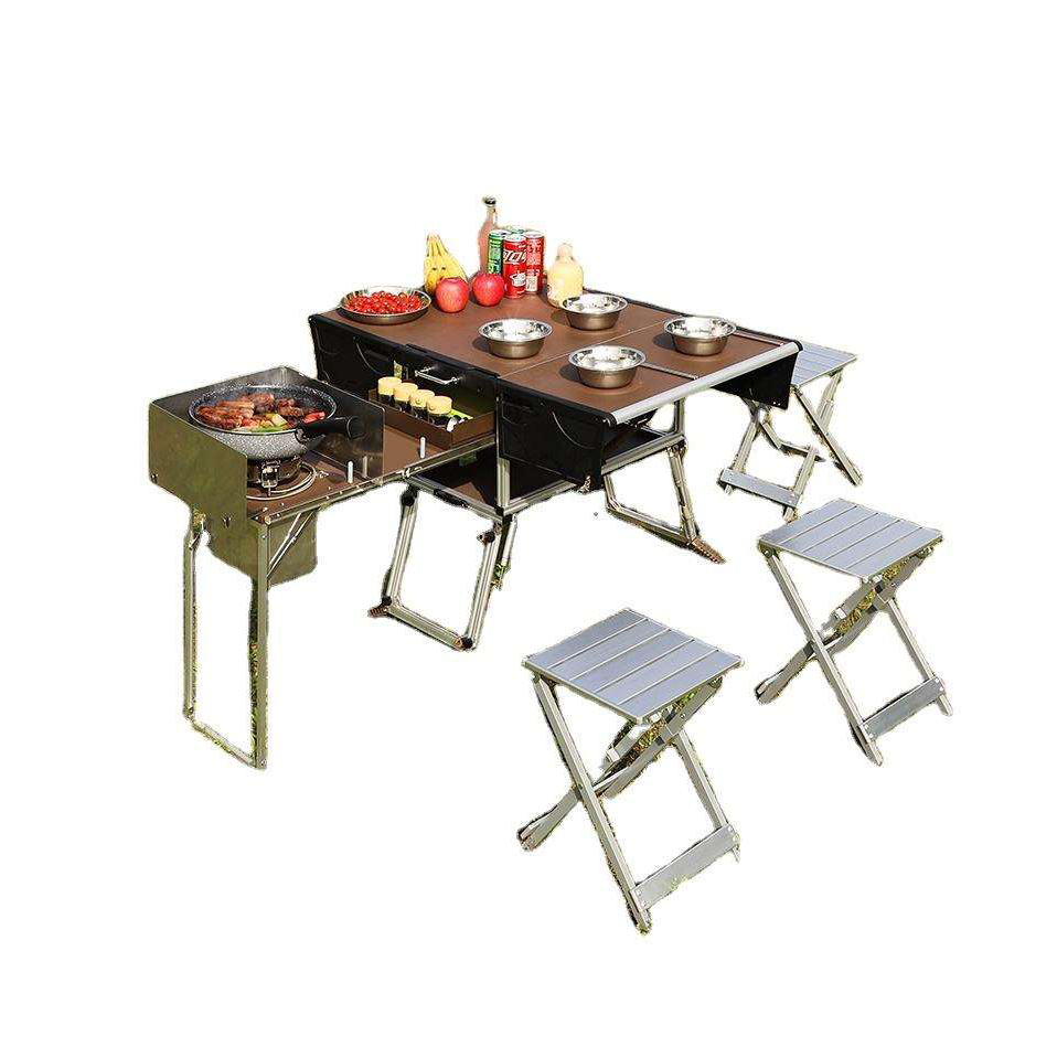 Remolque de comida plegable po - Camping Cooking Dining Set reseña y precio